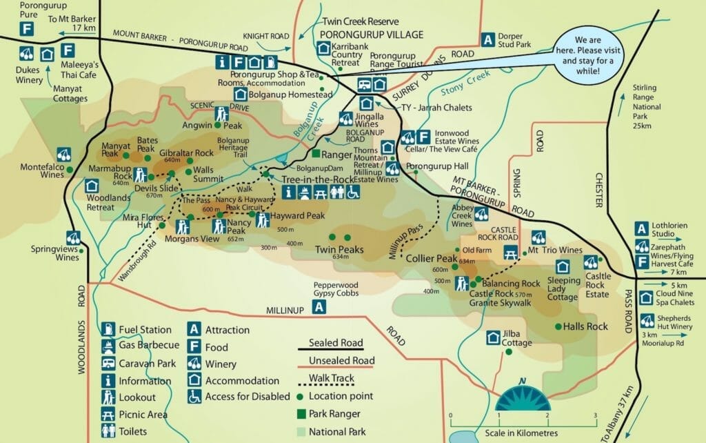 Map of the Porongurups