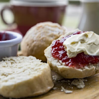 Devonshire Tea with scones, jam and cream